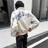 Худи с вышивкой нот и воротником-стойкой, унисекс, свободный крой, свитшот, повседневная одежда для подростков