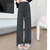 Pink Striped Pants for Women In Spring and Autumn New Draped Slim Casual Pants Lazy High Waist Straight Walking Wide-leg Pants