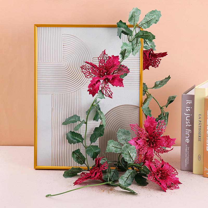 Christmas Party Decor With Hollow Glitter Vines For Seasonal Home Accent