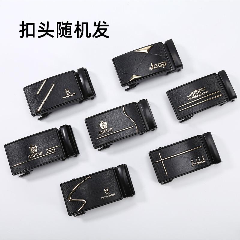 Ремень мужской повседневный деловой ремень автоматическая пряжка коровья кожа средний зеленый ремень