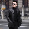 Spring and Autumn Genuine Leather Jacket Men's Mid-Length Men's Suit Sheepskin Jacket Business Windbreaker