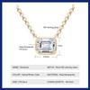 D Color 1CT Emerald Cut Moissanite Necklace For Women 18K Gold Plated 925 Silver Chain Necklace Wedding Party Fine Jewelry GRA