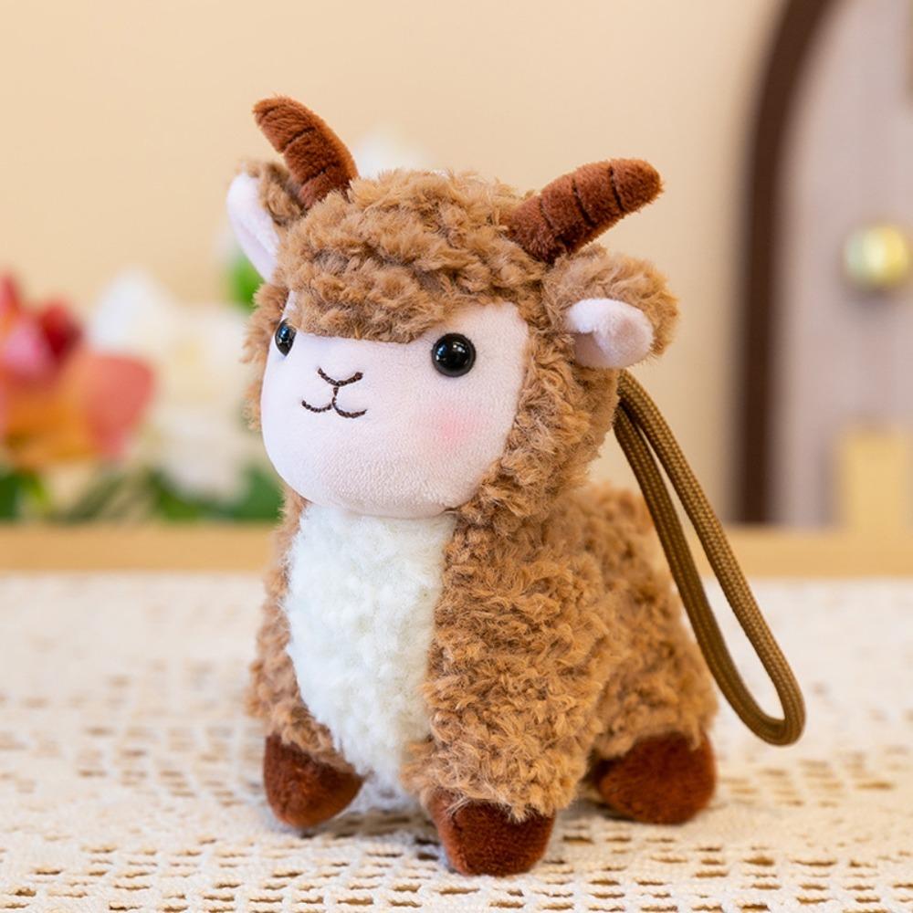 Plush Xinjiang Sheep Pendant Soft Bag Hanging Charm Cute Keychain Ornament Backpack Decor Hanging