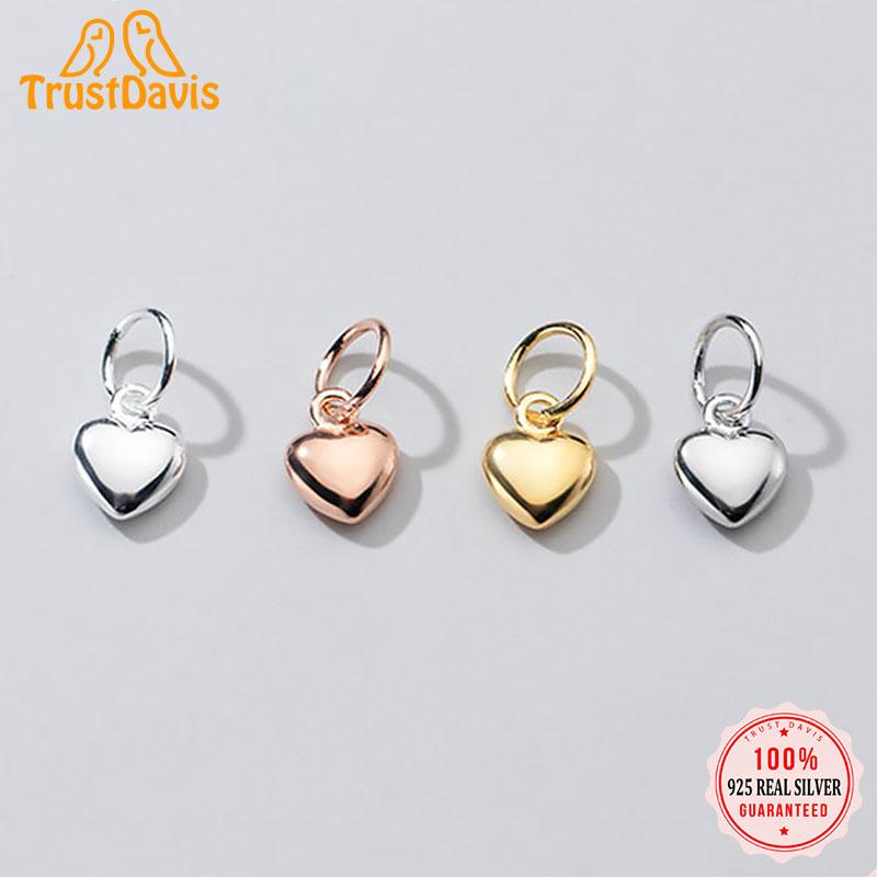925 Silver Heart Pendant Handmade Romantic Fashion Jewelry for DIY