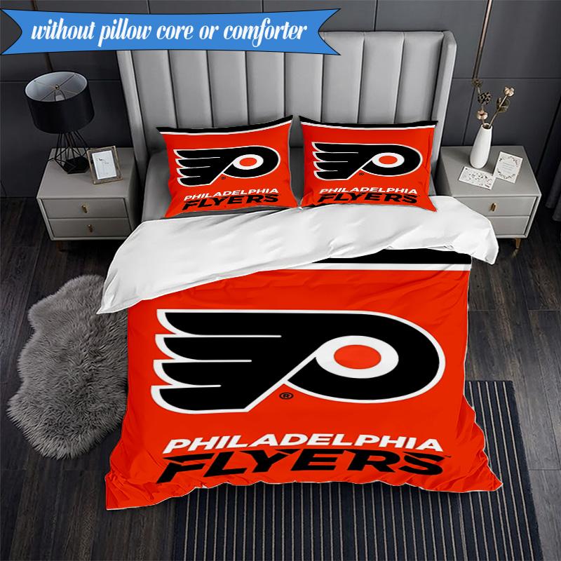 3PCS Flyers Hockey Team Bedding Set,Including 1pc Duvet Cover And 2pcs Pillowcases Perfect for Bedroom, Dormitory, Fan Christmas gift