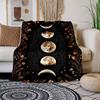 "Golden Moon Phases Wall Art: Celestial Decor for Your Space"Blanket Flannel Throw Blanket for Sofa, Bed, Travel, Camping, Office, Couch, Ch
