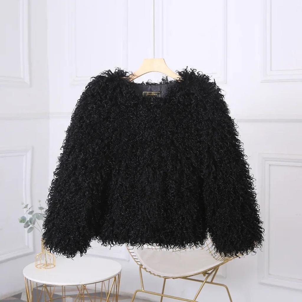 Fashion Luxury Cropped Faux Fur Coat Women's Winter Ins Hot Fluffy Short Faux Fur Jacket Street Style Warm Outwear