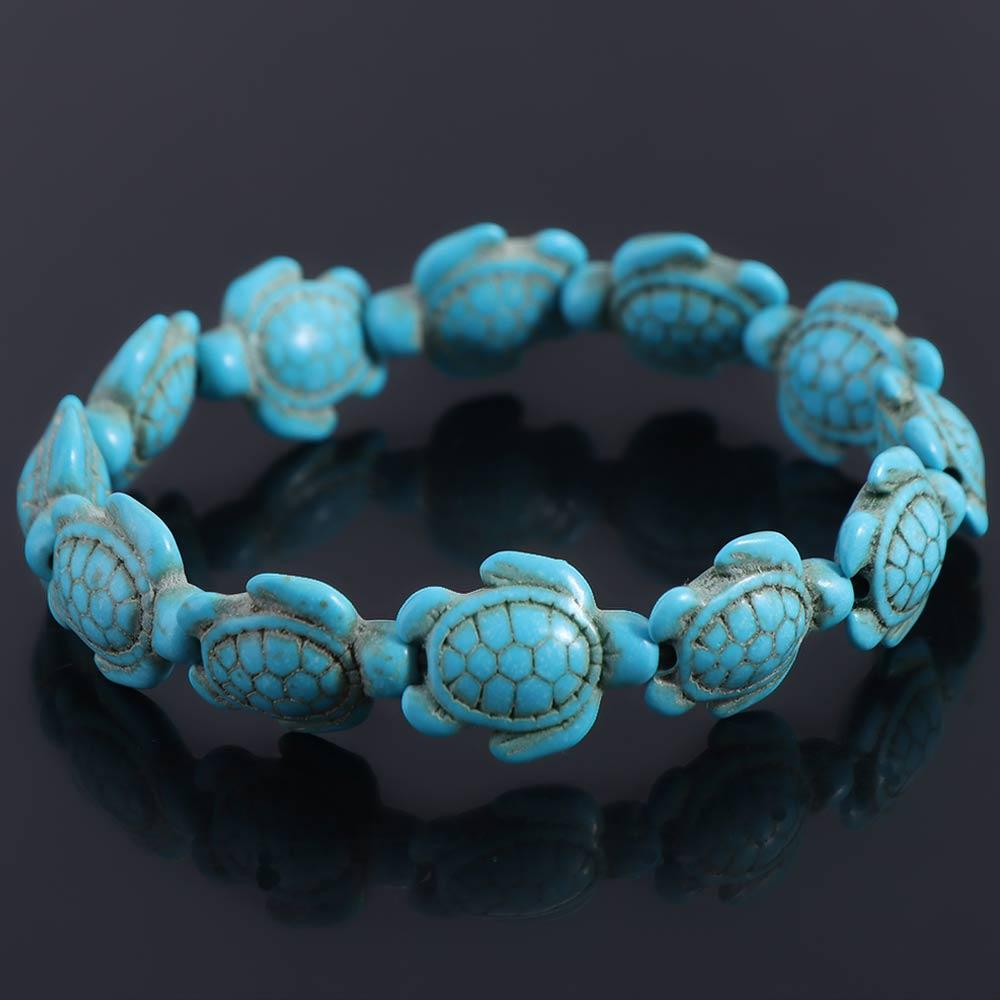 Hand String Blue Turquoise Turtle Bracelet Bohemian Turtle Bracelet Chain  Girls