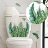 Green Plant Leaves Bathroom Toilet Sticker Closestool Wall Stickers Self Adhesive Mural Beautify Flower Home Decoration Decals