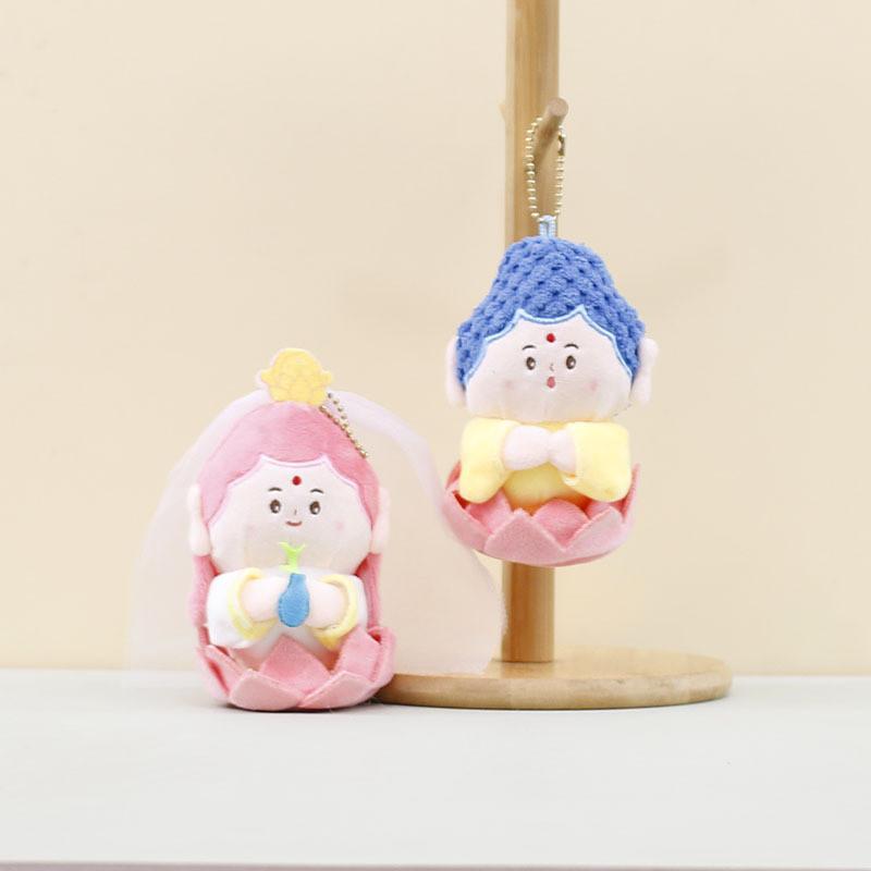Креативный плюшевый брелок-кукла Авалокитешвара, фигурка Будды, милый аксессуар-шарм для сумки
