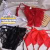 Open Crotch Lace Thong - See-Through, Low Waist, Sexy, Large Size, Bow Detail.