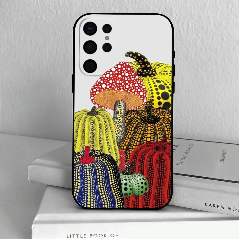 F-Funny Pumpkin Y-Yayoi K-K-Kusama Phone Case For Samsung S25,24,23,22,30,21,10,9,Ultra,Plus,Lite,FE,4,5 G Soft Black Case