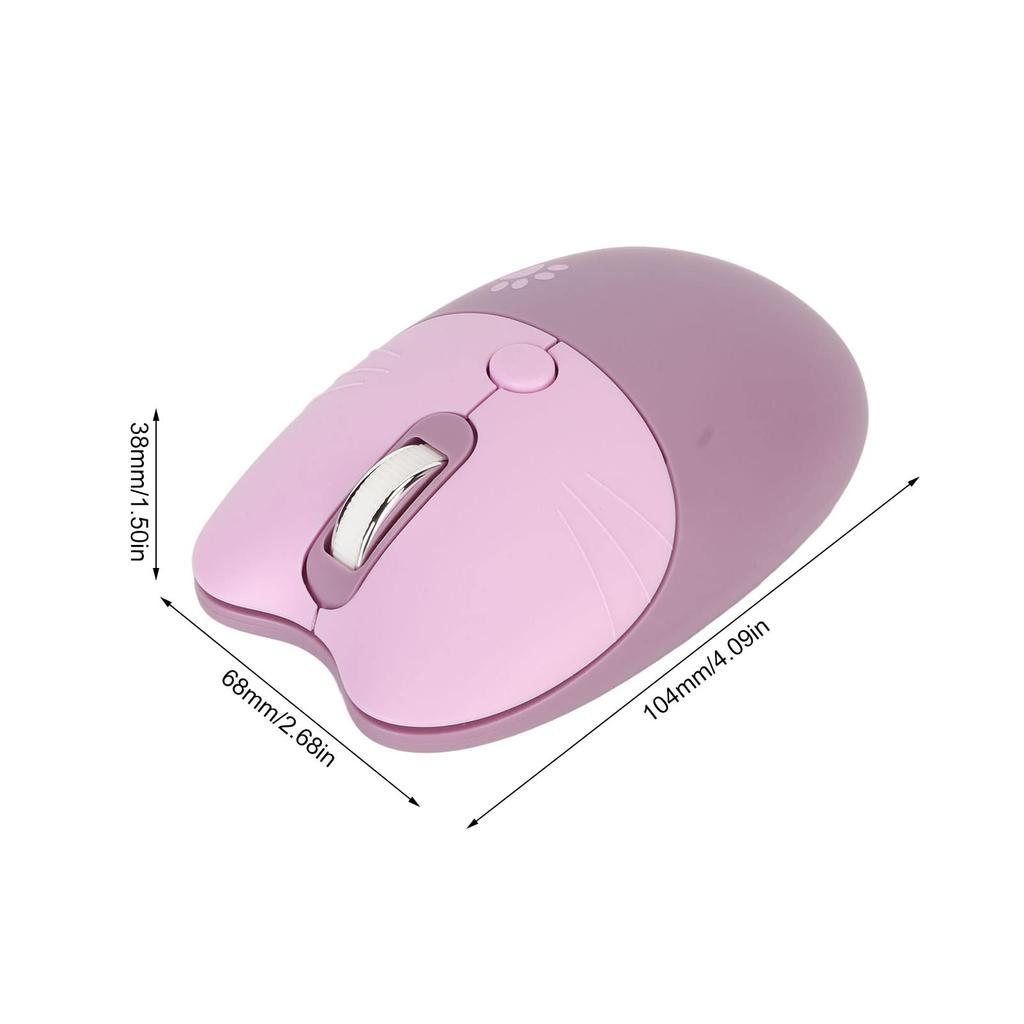 Cute Cat Wireless Wireless Silent Mouse with DPI Portable Cute Shape Wireless Mouse with USB Receiver for and Laptops Mouse, 2.4GHz 3-Level