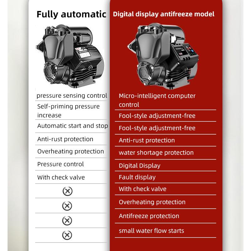 Высокомощный бесшумный насос-бустер для водонагревателя, бесшумный самовсасывающий насос, полностью автоматический насос для повышения давления воды