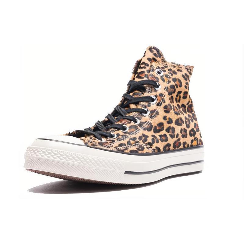 Converse Chuck Taylor All Star 1970-е Круглый носок Шнуровка Высокие эспадрильи Унисекс Леопардовый принт