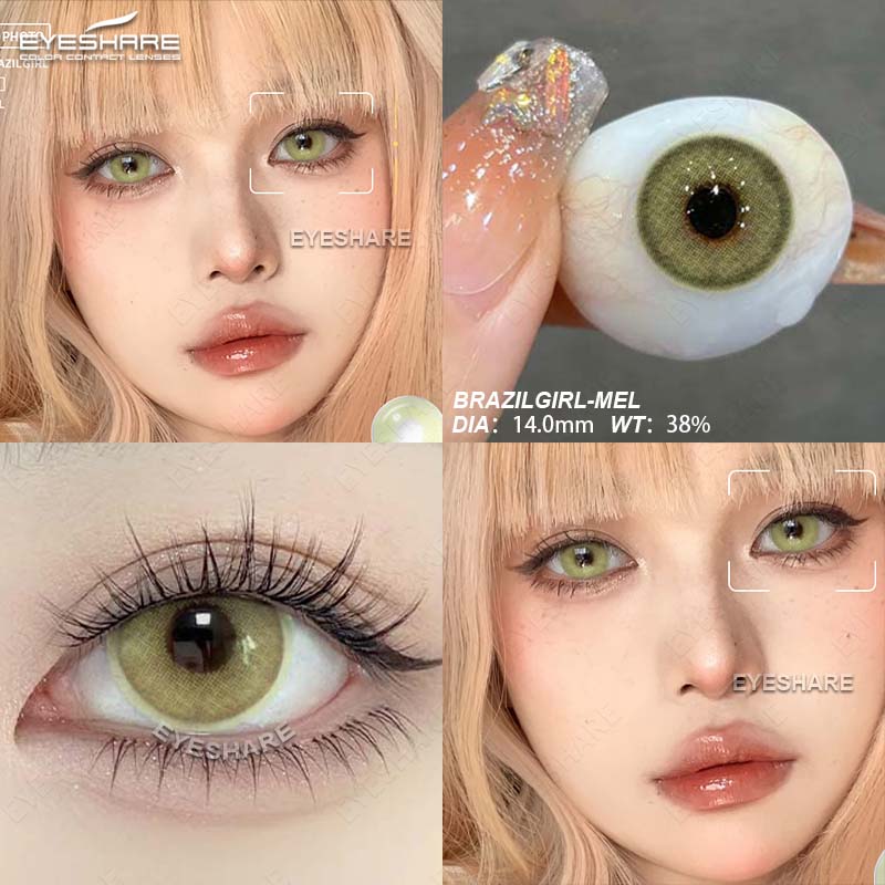 Eyeshare Цветные контактные линзы Янтарные линзы для очков Синие контактные линзы Изумрудно-зеленые линзы Кварцево-серые контактные линзы Фиолетовые линзы 1 пара