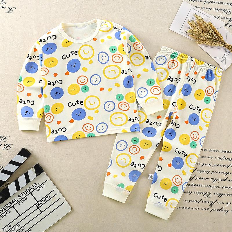 Winter Kids Long Sleeve O Neck T Shirt Pants Set Casual Baggy 2pcs Suit Cotton Cartoon Printes Outfit