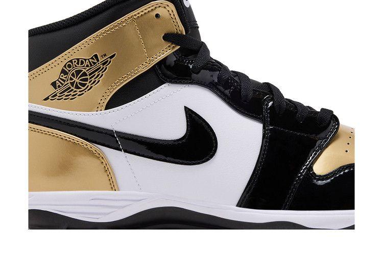 Men's Sneakers Jordan 1 Mid TD Cleat Gold Toe Metallic Gold/White/Black