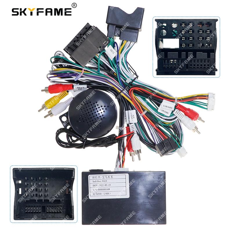 SKYFAME Автомобильный 16-контактный адаптер жгута проводов Canbus Box Декодер Кабель питания для Android-радио для BMW E60 3/5 серии E61 E63 E90 E91 E92