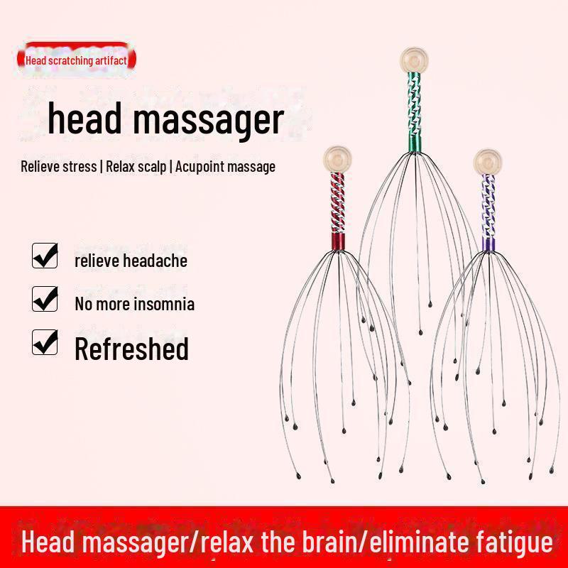 Массажер для кожи головы Octopus Claw с 5 головками: Снимает зуд и успокаивает без выдергивания волос