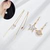 Простые милые серьги-подвески с пентаграммой и землей с длинными кисточками для женщин, серьги с асимметрией и кристаллами, корейские модные ювелирные изделия, массивные 2021