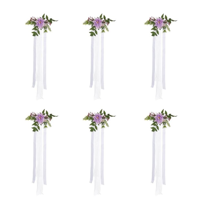 Wedding Ceremony Chair Back Flowers Elegant Wedding Chair Back Flower Embellishment Decorative Flowers for Aisle