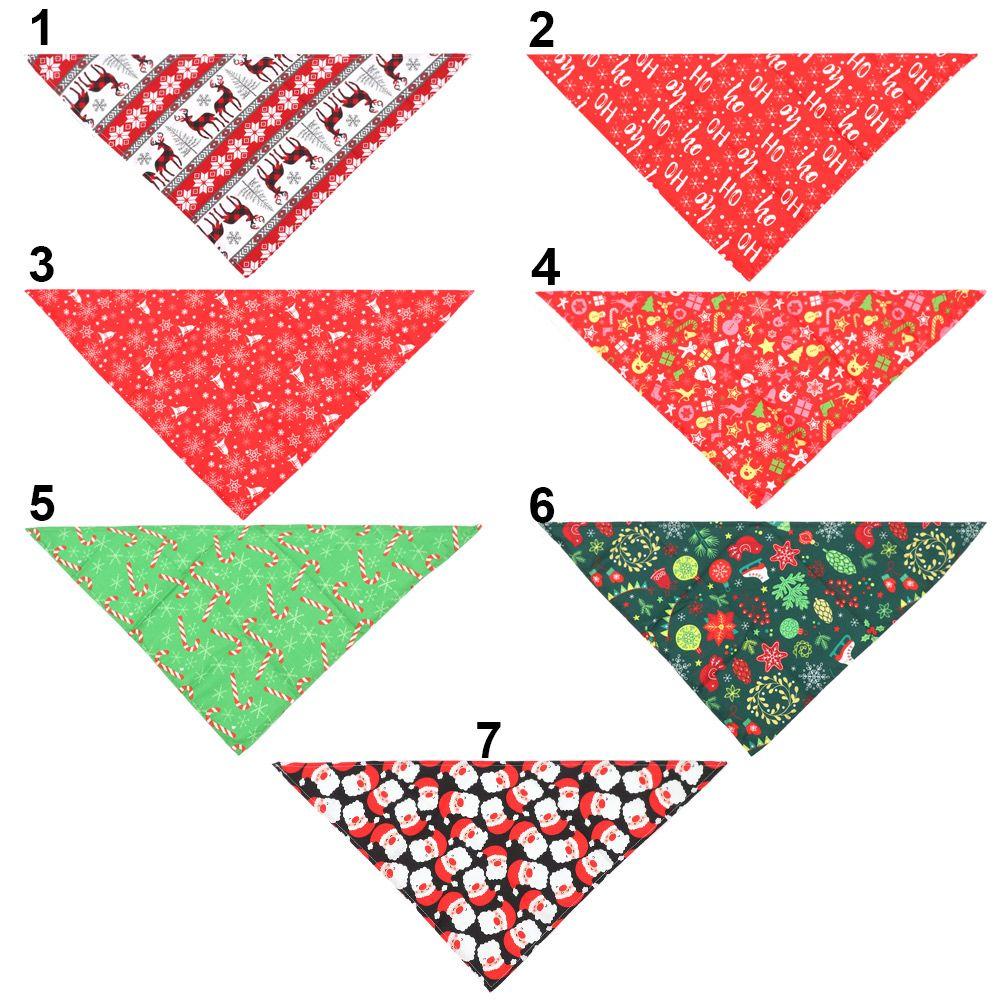 Santa Claus Pet Costume Accessories Printing Bibs Pet Bandana Collar Triangle Scarf Dog Cat