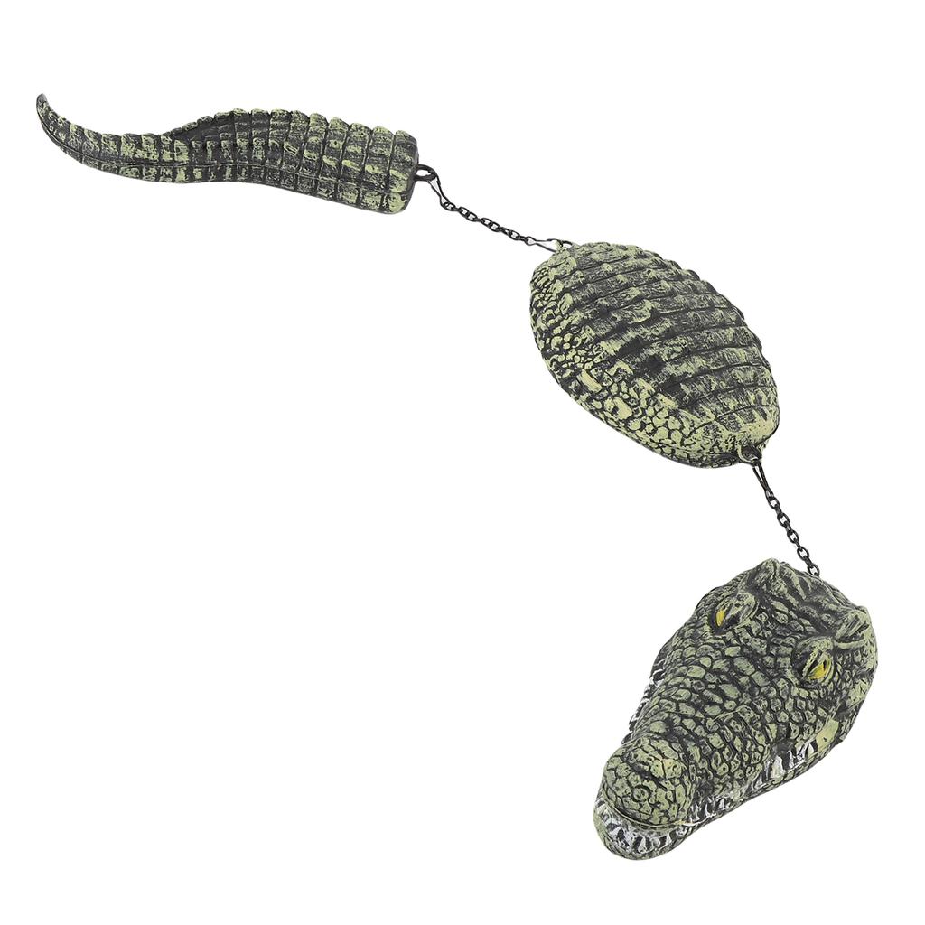 Simulated Floating Crocodile Decoy 3 Segment Plastic Multifunctional Floating  Sculpture Fade Proof for Garden Pool