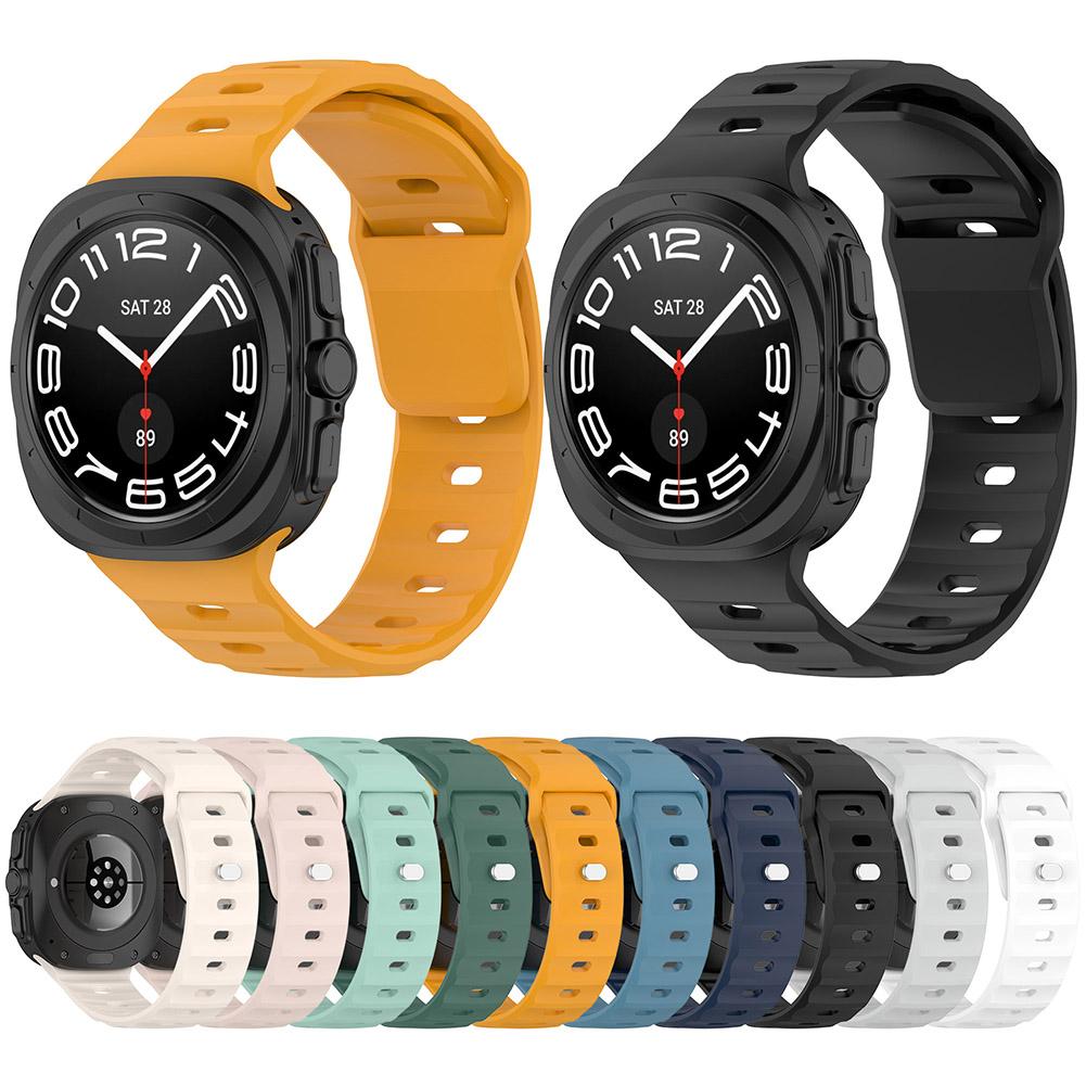 Silicone Strap Replacement Sport Watchband Breathable Watch Strap Sports Wrist Band for Samsung Galaxy Watch 7 Ultra 47mm Strap