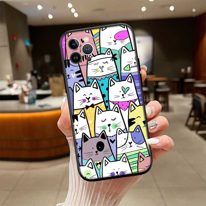 RE18 Cat Cartoon New High-End Shell Phone Case for Xiaomi Poco C40 C50 C51 C55 C65 C71 C75 F3 F5 F6 F7 M2 M3 Pro Ultra
