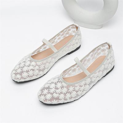 IPPEUM Сетчатые балетки Женские с круглым носком Белые Большой размер 43 Балетки Zapatos Mujer