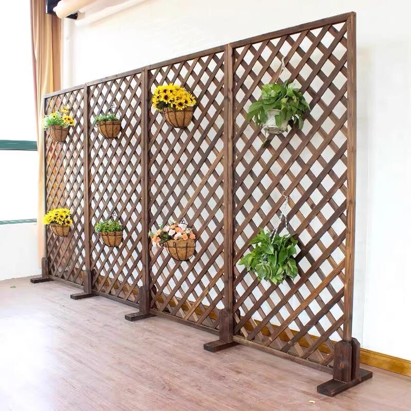Anti-corrosion Wood Fence Grid Flower Stand