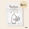 BONNYHILL Sheet Mask 5pcs 2nd Series – 4 Types Set (Strawberry / Heartleaf / Snail / Rice) | Korean Nourishing & Soothing Sheet Mask Variety Pack