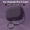 Для Airpods Pro 3 Чехол Мягкий ТПУ Кожаный Дизайн Защитный Чехол со Шнурком и Набором для Чистки Для Apple Последние Airpods Pro 3
