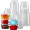 100 Pcs  Small Plastic Containers with Lids, Sealed Stackable, Salad Dressing Containers, Party and Travel Seasoning Cups