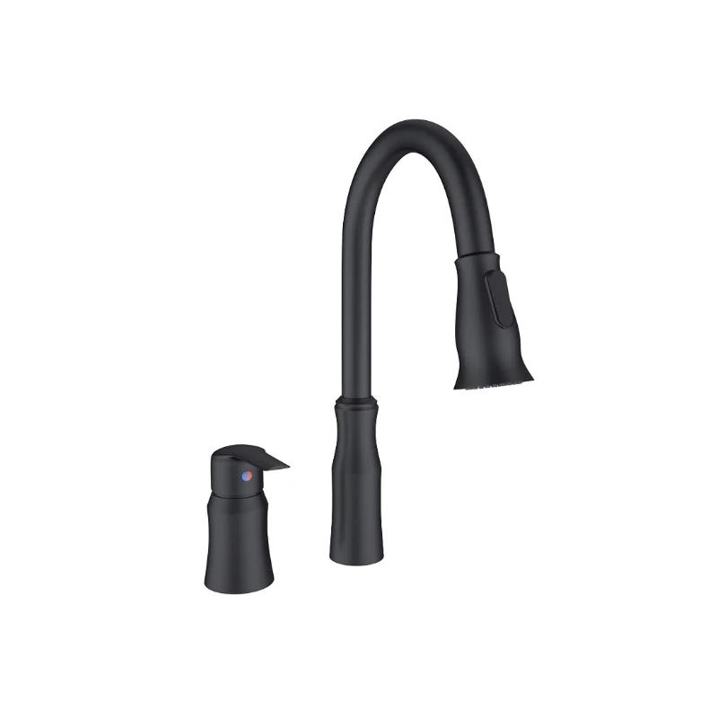 Черный смеситель для раковины с одной ручкой, широкий смеситель для раковины, смеситель для ванной комнаты с широким изливом, горячая и холодная вода