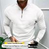 Men's Casual Fleece-lined Half-Zip Stand Collar Sweatshirt