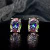 Trendy and Simple Four Claw Oval White Zircon Earrings, Classic and Versatile, Small and Compact Women's Zircon and Accessories