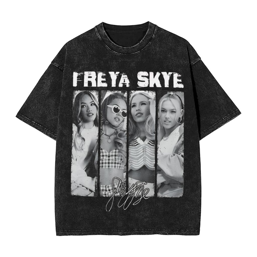 Freya Skyes TShirt Beach Vintage T Shirts Cotton Popular Tshirt For Couple Short Sleeve Printed Tees