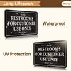 Restrooms for er Use Only Signs 6” x 4” Restrooms for ers Only Sign, Restroom Signs for Home/Business, Self-Adhesive Backing, Thick Acrylic, Easy