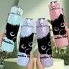 1PC Black Cat Pumpkin Vibes Halloween 750ml Color Plastic Sports Water Bottle Leakproof Flip Straw Lid Suitable for Sports Office Home Use