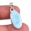 Natural Republic Larimar Gemstone 925 Solid Sterling Silver Pendant 1.25'' i7L66