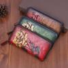 Vintage Design Flower Pattern Long Wallets for Women Genuine Leather Zipper Purse Fashion Card Holder GZW