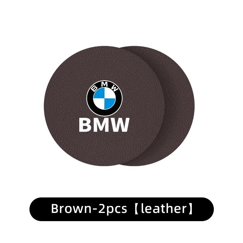 Car Sticker 2025 Hot 2pcs Car Water Coaster Leather Anti-slip Mats Shock Cup Holder Pads For BMW E46 E90 E60 F10 E39 F30 E36 F20