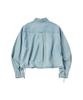 COMONINOZ W Denim Crop Blouse [Sky Blue]