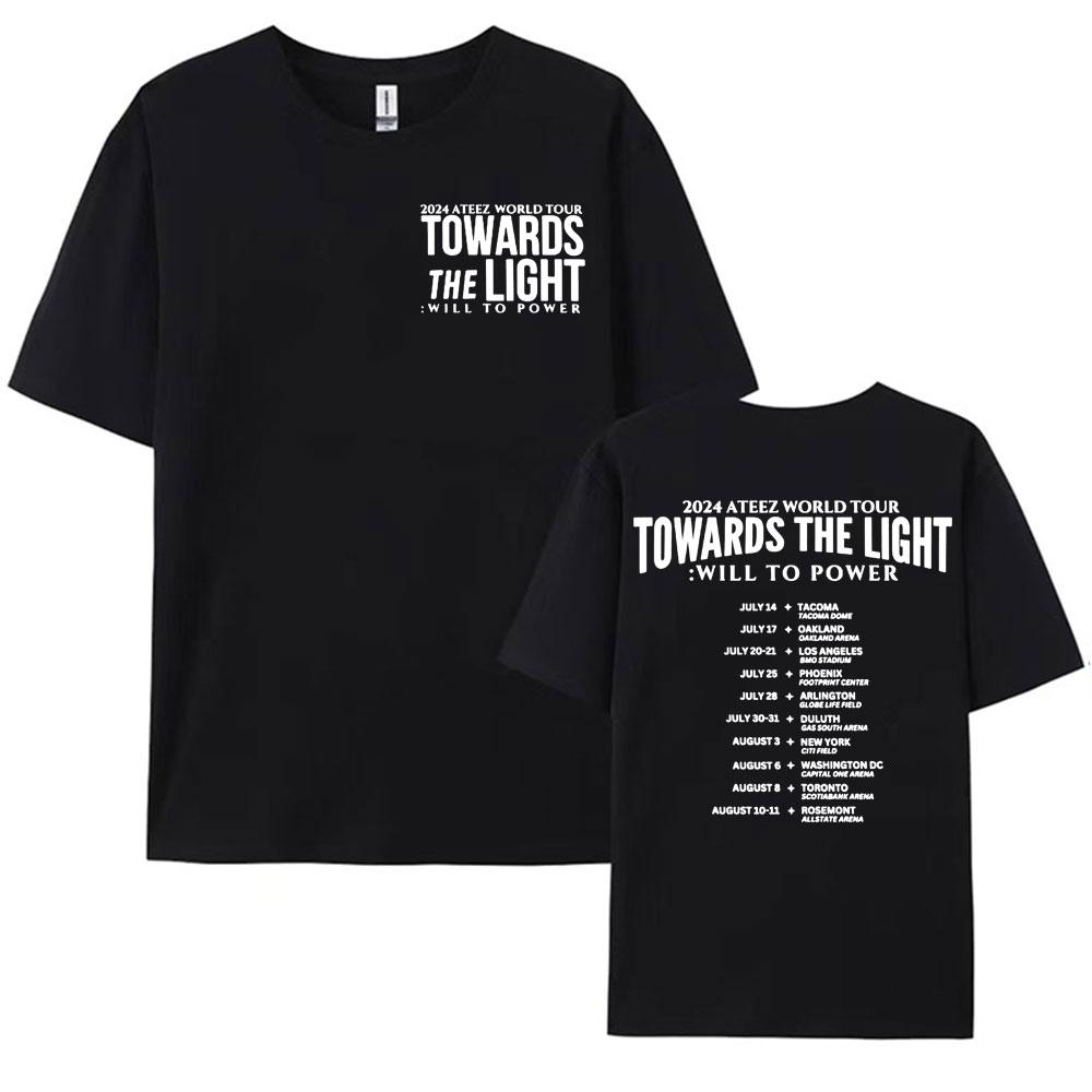 2025 Ateez World Tour Towards The Light Will To Power T Shirt Men Women Korean Fashion High Quality Casual 100 Cotton Tshirts