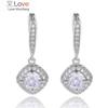 Elegant Drop Earrings for Women High Quality Silver Color Micro Paved Shiny Cubic Zirconia Classic Wedding Party Jewelry