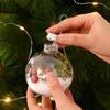 6Pcs 6/8/10cm Clear Plastic Christmas Ball PET Plastic Bauble  Navidad Gift