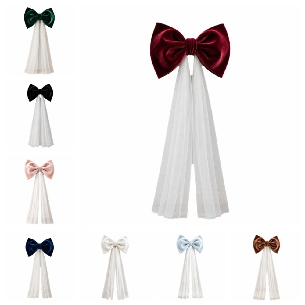 Mesh Tulle Large Velvet Christmas Bow Ornaments Christmas Wreaths Bow Wedding