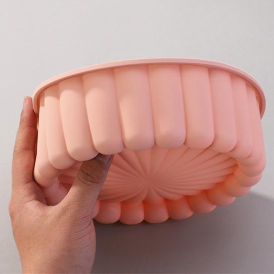 Silicone Baking Mold Sunflower Round Shape Easy Release Clean Baking Mold Heat-Resistant Cake Dessert Tool